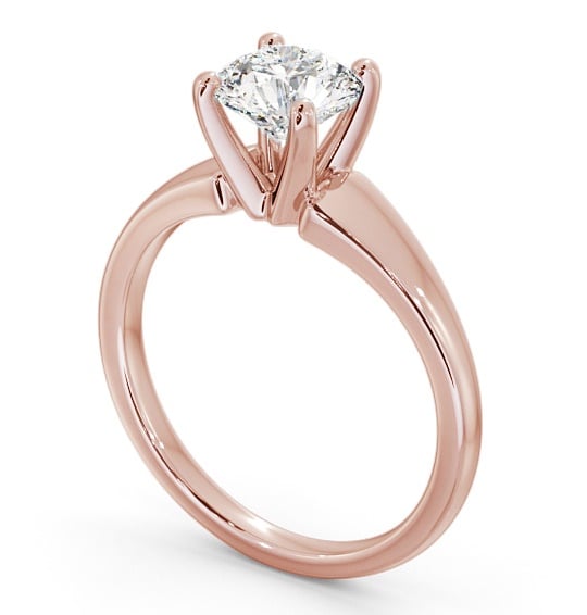 Round Diamond Graduating Band Engagement Ring 9K Rose Gold Solitaire ENRD206_RG_THUMB1 