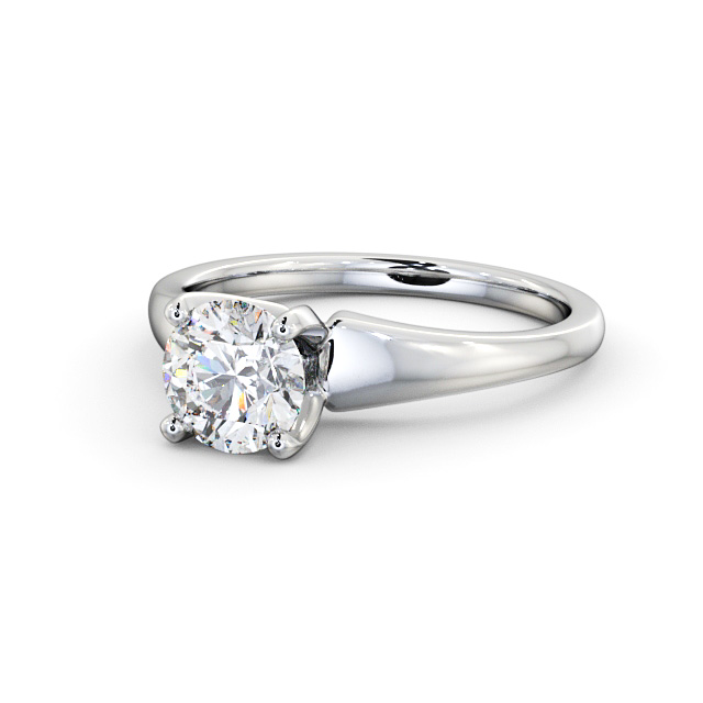 Round Diamond Engagement Ring 9K White Gold Solitaire - Farlow ENRD206_WG_FLAT