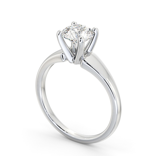 Round Diamond Engagement Ring 9K White Gold Solitaire - Farlow ENRD206_WG_SIDE