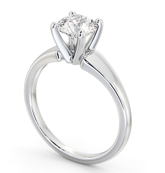  Round Diamond Engagement Ring 18K White Gold Solitaire - Farlow ENRD206_WG_THUMB1 