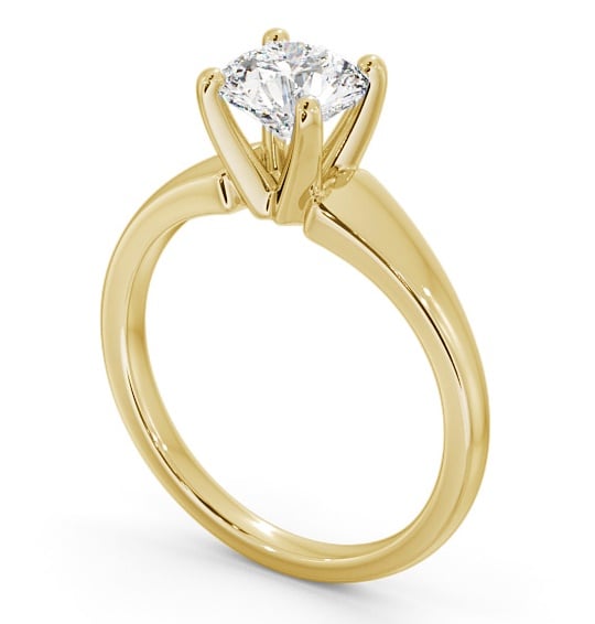 Round Diamond Graduating Band Engagement Ring 18K Yellow Gold Solitaire ENRD206_YG_THUMB1
