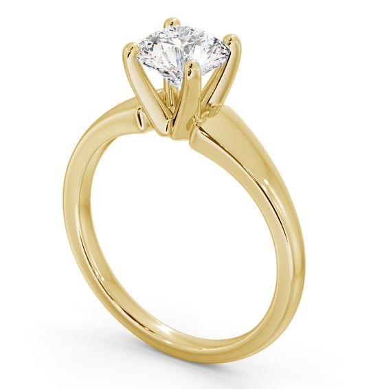 Round Diamond Graduating Band Engagement Ring 18K Yellow Gold Solitaire ENRD206_YG_THUMB1 