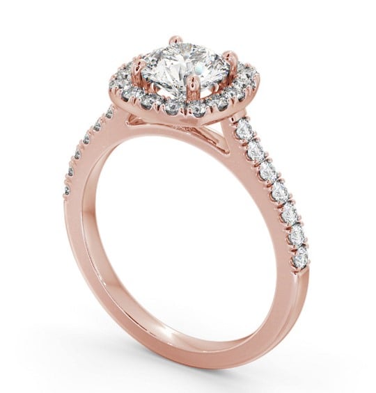 Round Diamond with Cushion Shape Halo Engagement Ring 9K Rose Gold ENRD207_RG_THUMB1 