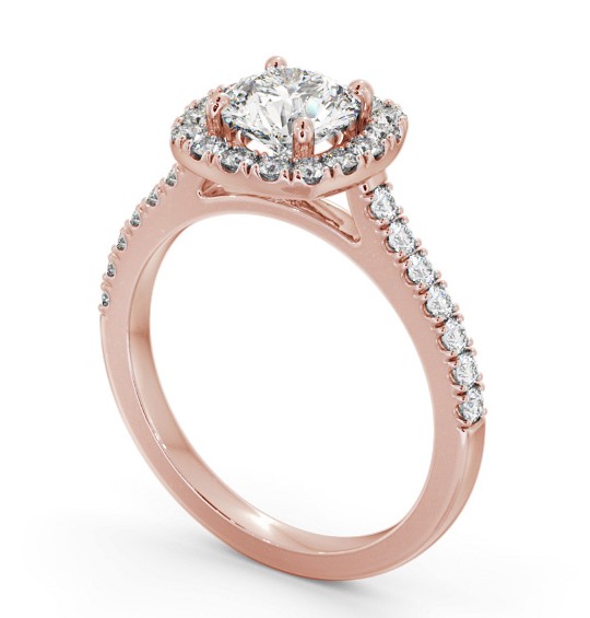 Round Diamond with Cushion Shape Halo Engagement Ring 9K Rose Gold ENRD207_RG_THUMB1