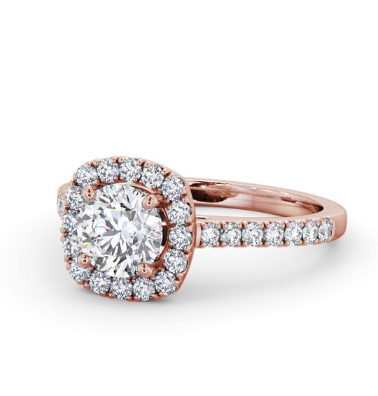 Round Diamond with Cushion Shape Halo Engagement Ring 9K Rose Gold ENRD207_RG_THUMB2 