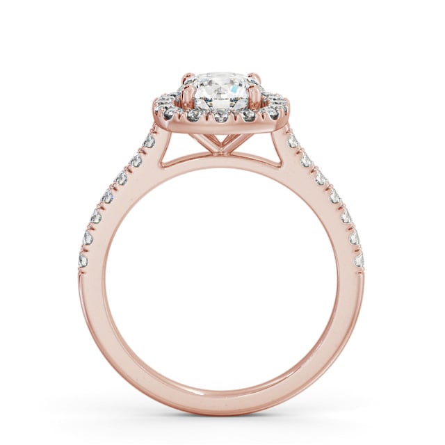 Halo Round Diamond Engagement Ring 9K Rose Gold - Ashfield ENRD207_RG_UP