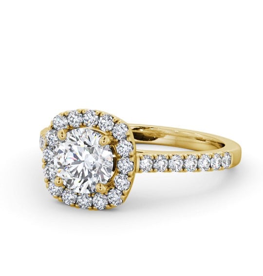  Halo Round Diamond Engagement Ring 9K Yellow Gold - Ashfield ENRD207_YG_THUMB2 