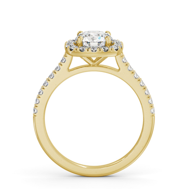 Halo Round Diamond Engagement Ring 18K Yellow Gold - Ashfield ENRD207_YG_UP