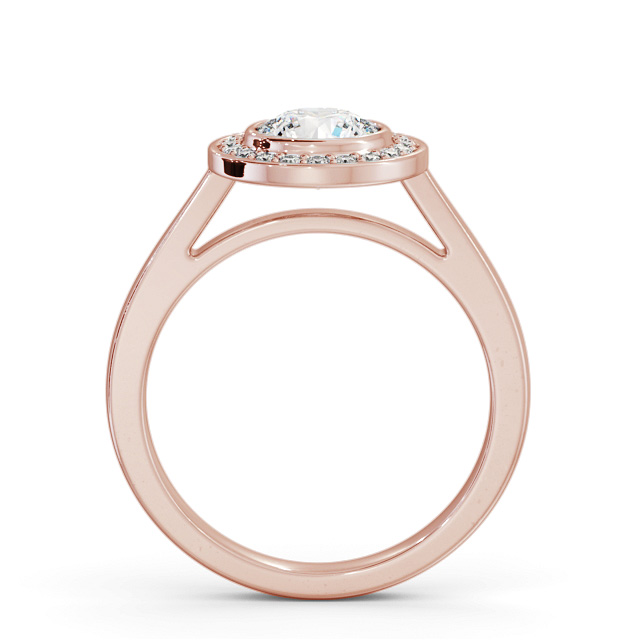 Halo Round Diamond Engagement Ring 9K Rose Gold - Milthorpe ENRD208_RG_UP