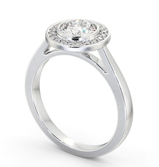 Halo Round Diamond Engagement Ring 18K White Gold - Milthorpe ENRD208_WG_THUMB1