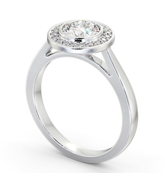 Halo Round Diamond Flush with Channel Setting Engagement Ring Platinum ENRD208_WG_THUMB1