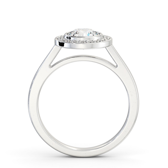 Halo Round Diamond Engagement Ring 18K White Gold - Milthorpe ENRD208_WG_UP
