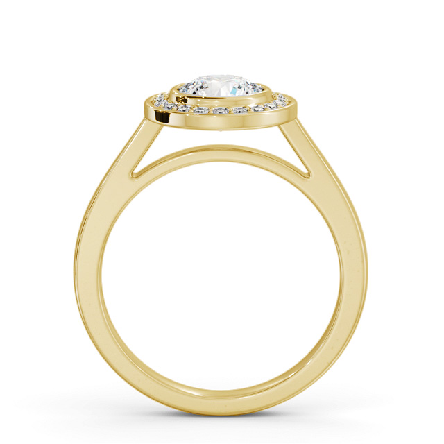 Halo Round Diamond Engagement Ring 9K Yellow Gold - Milthorpe ENRD208_YG_UP
