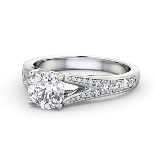 Betello Round Diamond Engagement Ring Side Stones Split Band ENRD208S_WG_THUMB2 