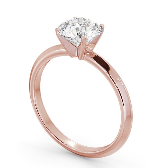 Round Diamond Knife Edge Band Engagement Ring 18K Rose Gold Solitaire ENRD209_RG_THUMB1 