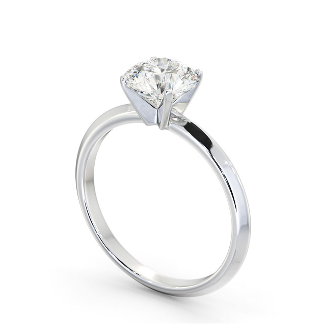 Round Diamond Engagement Ring Palladium Solitaire - Bentley ENRD209_WG_SIDE