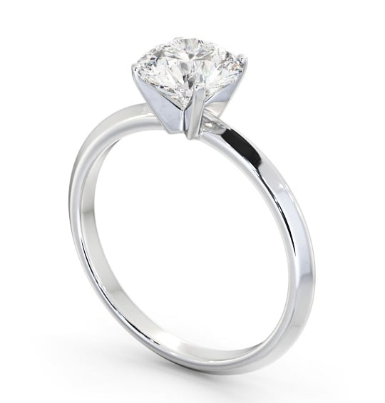 Round Diamond Engagement Ring 18K White Gold Solitaire - Bentley ENRD209_WG_THUMB1