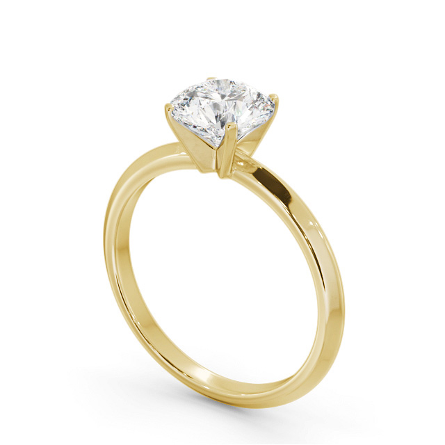 Round Diamond Engagement Ring 18K Yellow Gold Solitaire - Bentley ENRD209_YG_SIDE