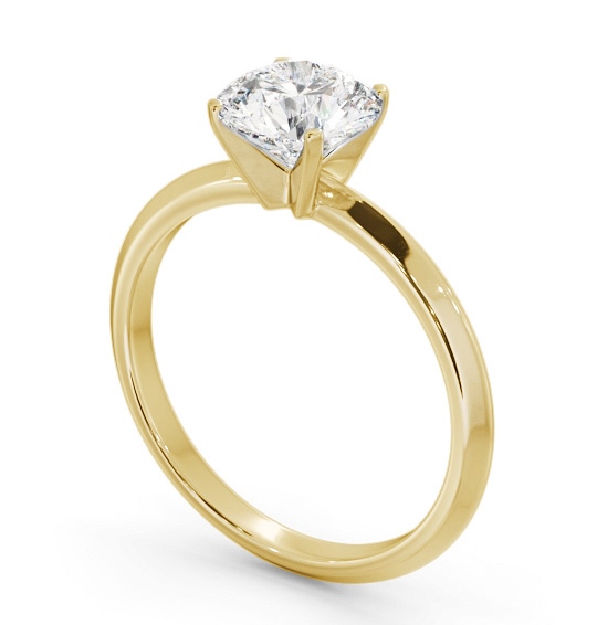 Round Diamond Knife Edge Band Engagement Ring 9K Yellow Gold Solitaire ENRD209_YG_THUMB1 