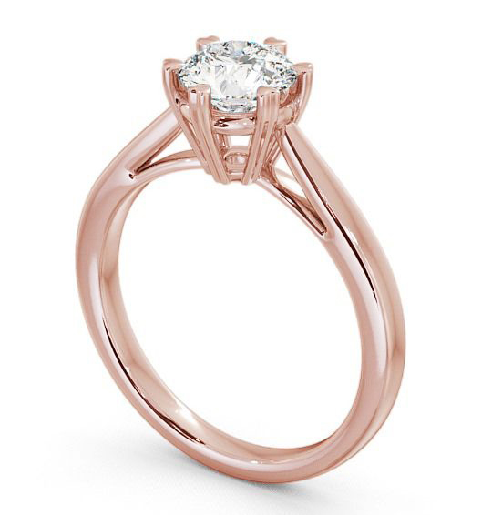 Round Diamond Cathedral Style Engagement Ring 18K Rose Gold Solitaire ENRD20_RG_THUMB1 