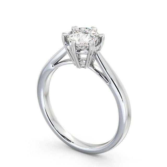 Round Diamond Engagement Ring 18K White Gold Solitaire - Adderley