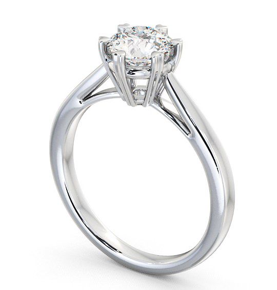 Round Diamond Cathedral Style Engagement Ring 18K White Gold Solitaire ENRD20_WG_THUMB1 