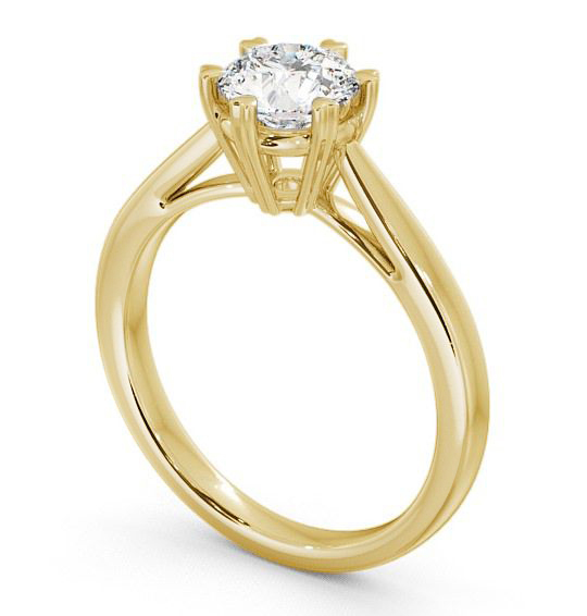 Round Diamond Cathedral Style Engagement Ring 18K Yellow Gold Solitaire ENRD20_YG_THUMB1 