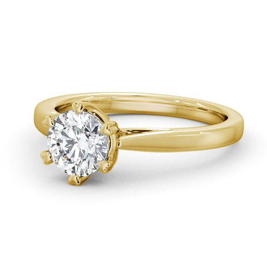 Adderley Round Diamond Engagement Ring Six Claw Cathedral Setting ENRD20_YG_THUMB2 