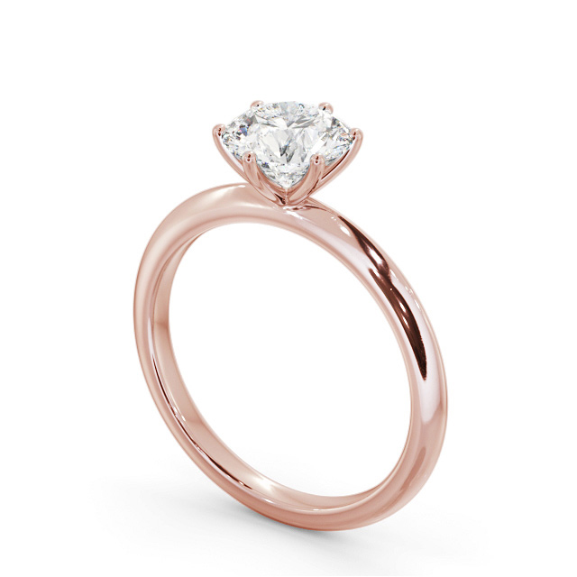Round Diamond Engagement Ring 18K Rose Gold Solitaire - Amar ENRD210_RG_SIDE