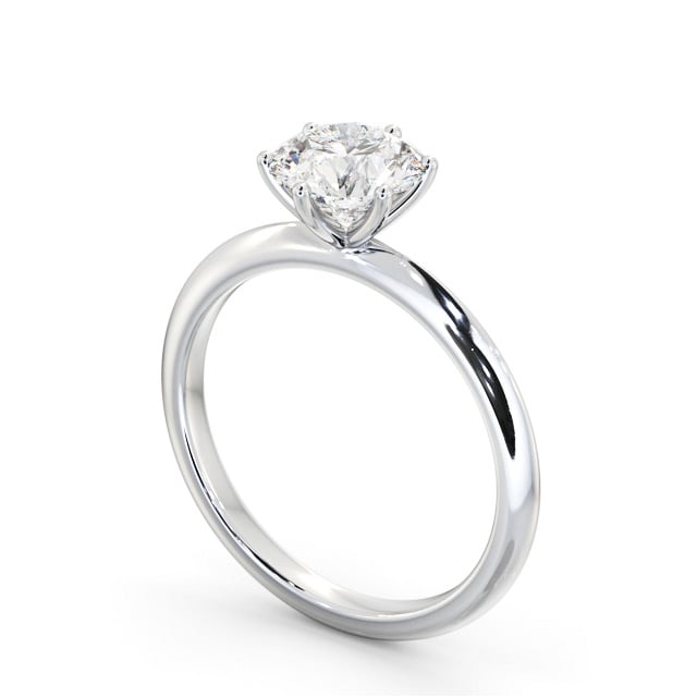 Round Diamond Engagement Ring Platinum Solitaire - Amar ENRD210_WG_SIDE