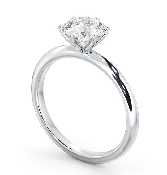 Round Diamond 6 Prong with Knife Edge Band Engagement Ring 18K White Gold Solitaire ENRD210_WG_THUMB1 