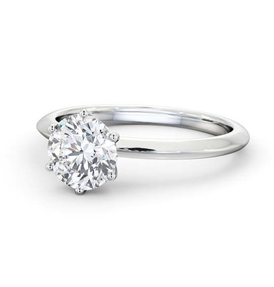 Amar Round Diamond Engagement Ring Six Claw Knife Edge Band ENRD210_WG_THUMB2 