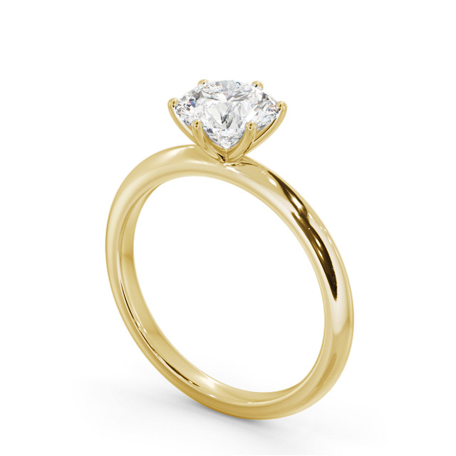 Round Diamond Engagement Ring 18K Yellow Gold Solitaire - Amar ENRD210_YG_SIDE