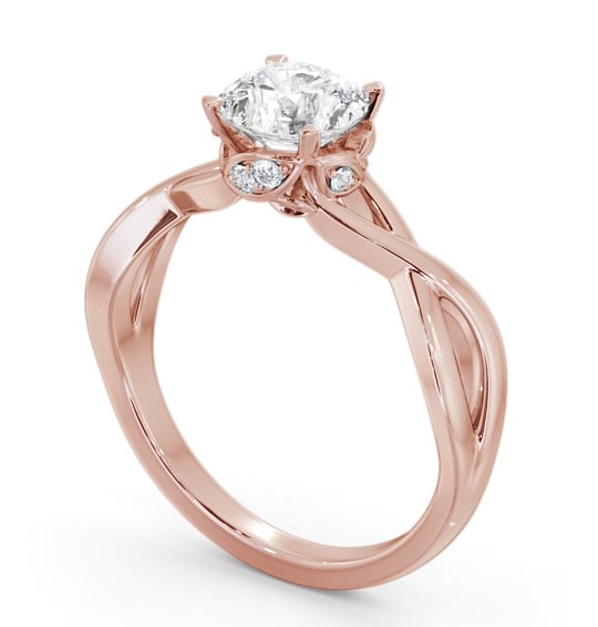 Round Diamond Intricate Design Engagement Ring 18K Rose Gold Solitaire ENRD211_RG_THUMB1