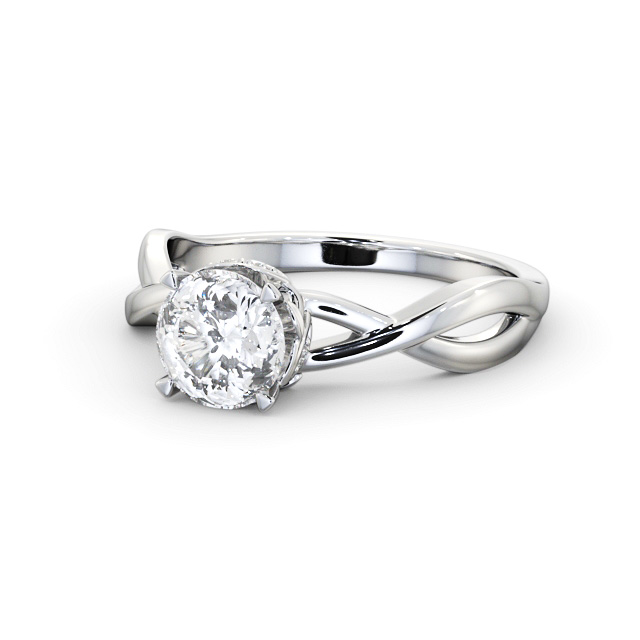 Round Diamond Engagement Ring Palladium Solitaire - Carla ENRD211_WG_FLAT