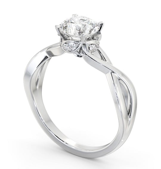 Round Diamond Engagement Ring Platinum Solitaire - Carla ENRD211_WG_THUMB1