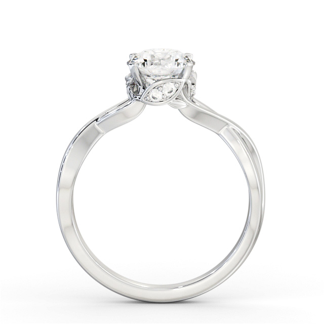 Round Diamond Engagement Ring Palladium Solitaire - Carla ENRD211_WG_UP