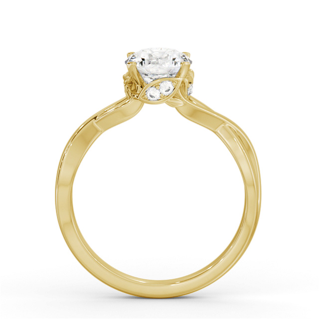 Round Diamond Engagement Ring 18K Yellow Gold Solitaire - Carla ENRD211_YG_UP