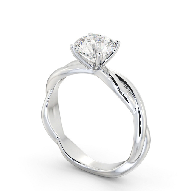 Round Diamond Engagement Ring Palladium Solitaire - Greashill ENRD212_WG_SIDE