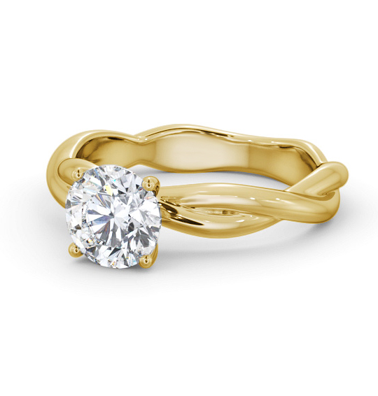 Greashill Round Diamond Engagement Ring Twisted Band ENRD212_YG_THUMB2 