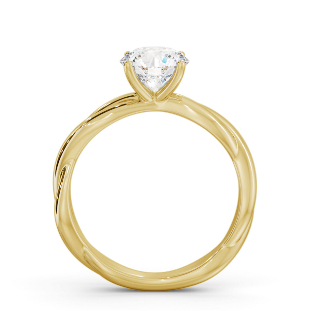 Round Diamond Engagement Ring 9K Yellow Gold Solitaire - Greashill ENRD212_YG_UP