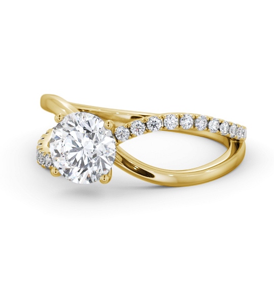 Mercer Round Diamond Engagement Ring Side Stones Split Band ENRD212S_YG_THUMB2 