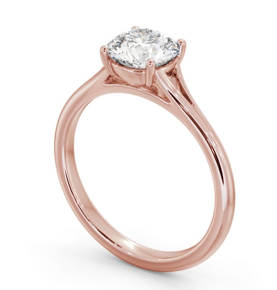 Round Diamond Floating Head Design Engagement Ring 18K Rose Gold Solitaire ENRD213_RG_THUMB1 