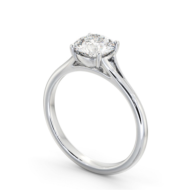 Round Diamond Engagement Ring 18K White Gold Solitaire - Battersby ENRD213_WG_SIDE