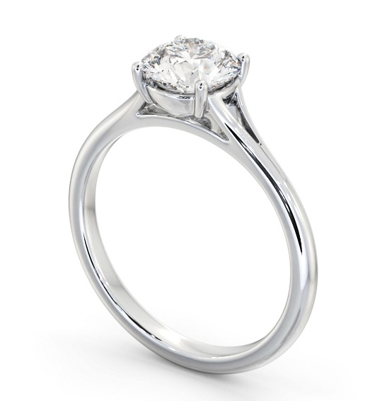 Round Diamond Engagement Ring 18K White Gold Solitaire - Battersby ENRD213_WG_THUMB1