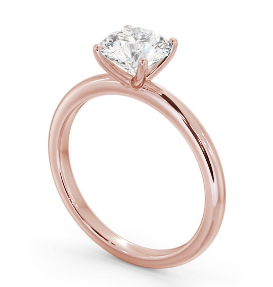 Round Diamond Sleek 4 Prong Engagement Ring 9K Rose Gold Solitaire ENRD214_RG_THUMB1 