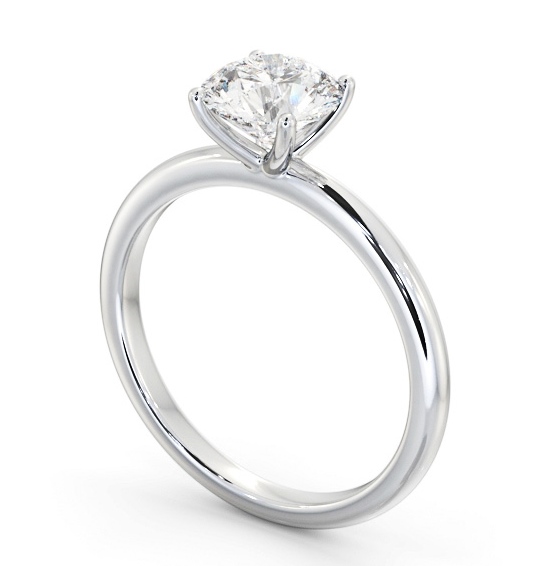 Round Diamond Sleek 4 Prong Engagement Ring 18K White Gold Solitaire ENRD214_WG_THUMB1 