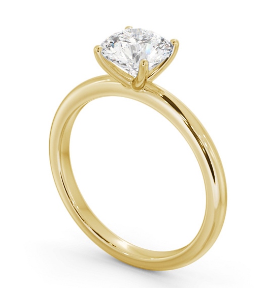 Round Diamond Sleek 4 Prong Engagement Ring 9K Yellow Gold Solitaire ENRD214_YG_THUMB1 