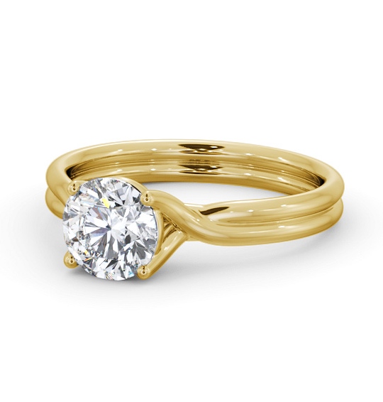 Michaela Round Diamond Engagement Ring Crossover Band ENRD215_YG_THUMB2 