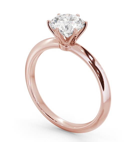 Round Diamond Knife Edge Band Engagement Ring 18K Rose Gold Solitaire ENRD216_RG_THUMB1 